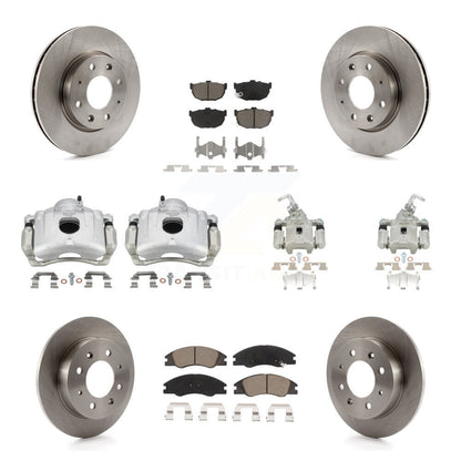 Rotor d'étrier de frein avant et arrière et Kit de plaquettes en céramique (10 pièces) pour Kia Spectra Spectra