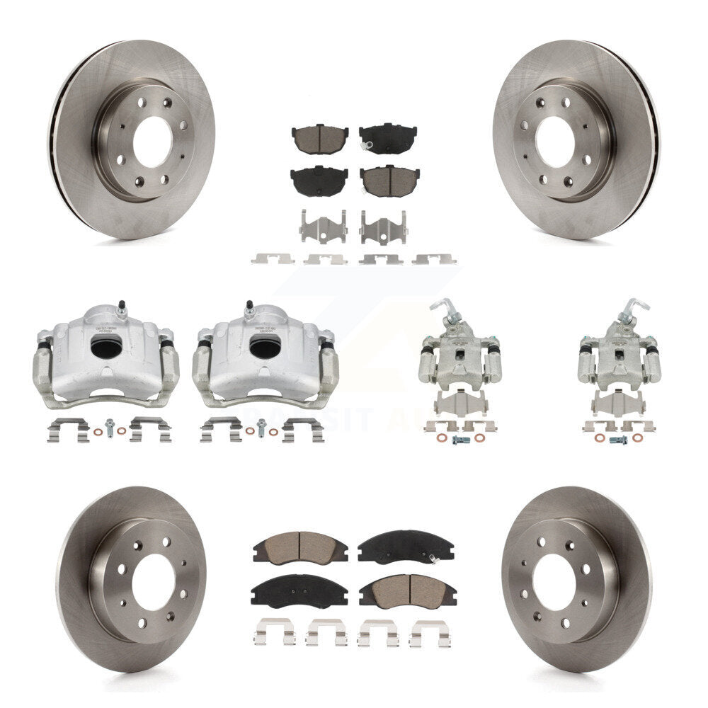 Rotor d'étrier de frein avant et arrière et Kit de plaquettes en céramique (10 pièces) pour Kia Spectra Spectra