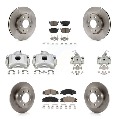 Rotor d'étrier de frein avant et arrière et Kit de plaquettes en céramique (10 pièces) pour Kia Spectra Spectra