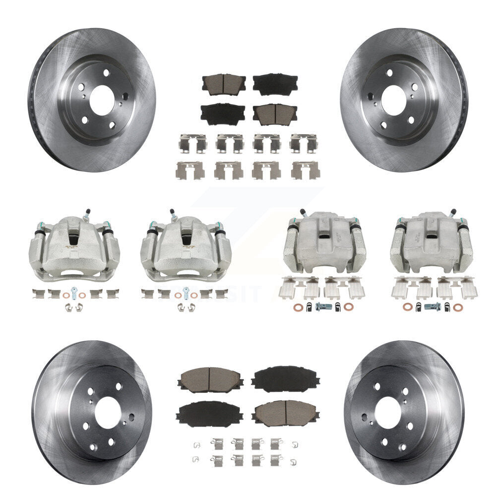 Kit de rotors d'étrier de frein à disque avant et arrière et plaquettes en céramique (10 pièces) pour Toyota RAV