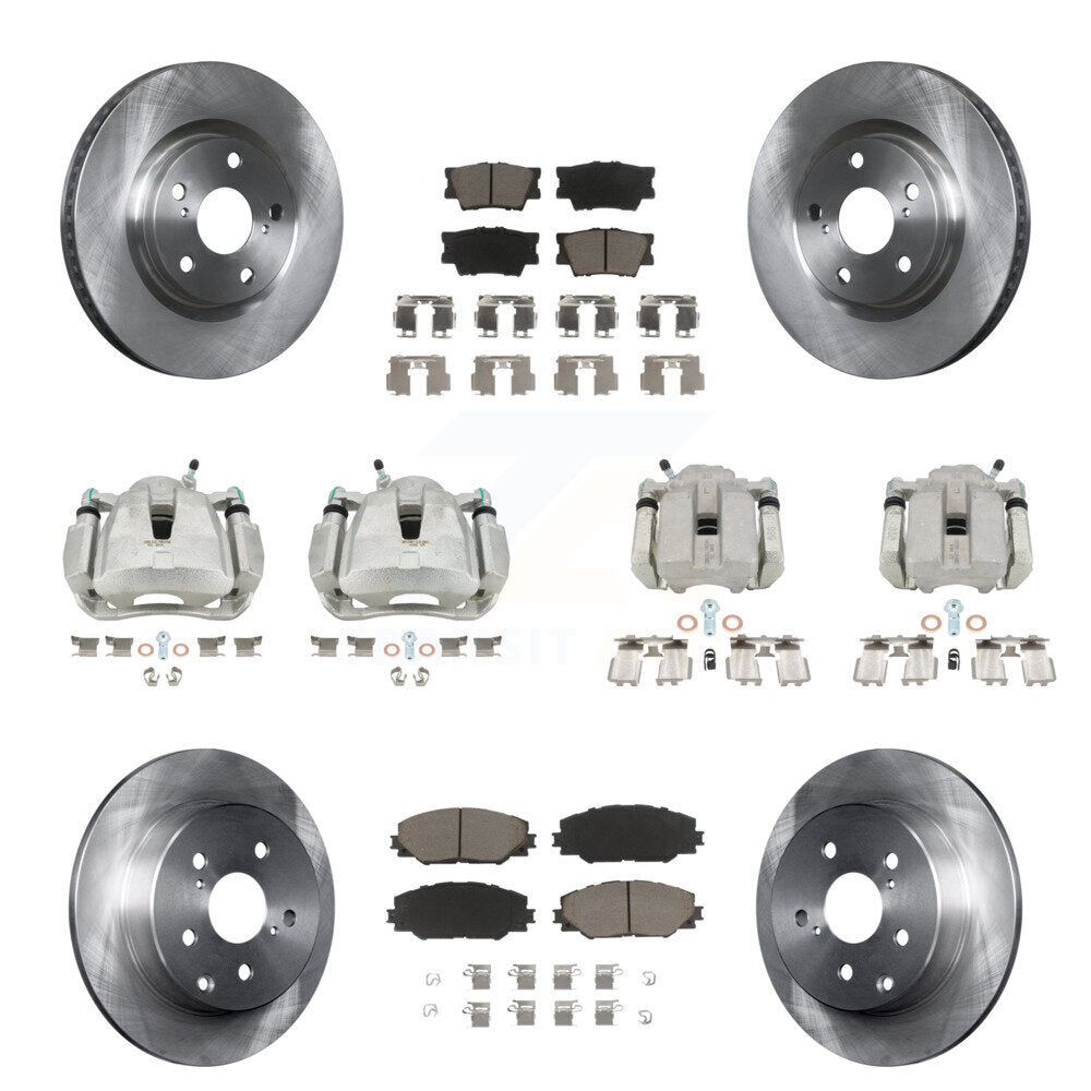 Kit de rotors d'étrier de frein à disque avant et arrière et plaquettes en céramique (10 pièces) pour Toyota RAV