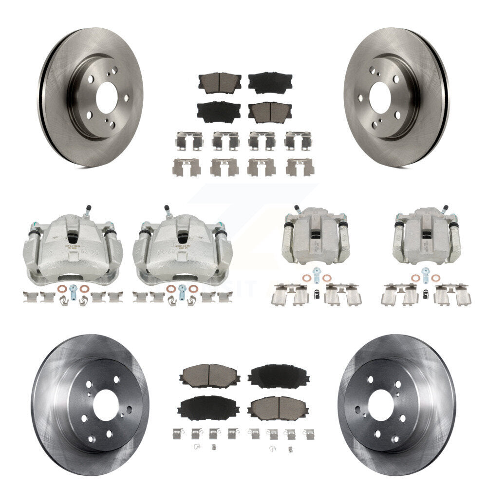 Kit de rotors d'étrier de frein à disque avant et arrière et plaquettes en céramique (10 pièces) pour Toyota RAV