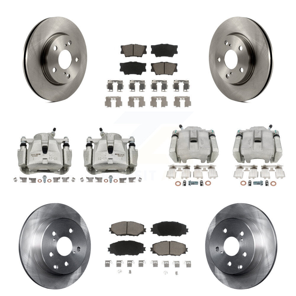Kit de rotors d'étrier de frein à disque avant et arrière et plaquettes en céramique (10 pièces) pour Toyota RAV