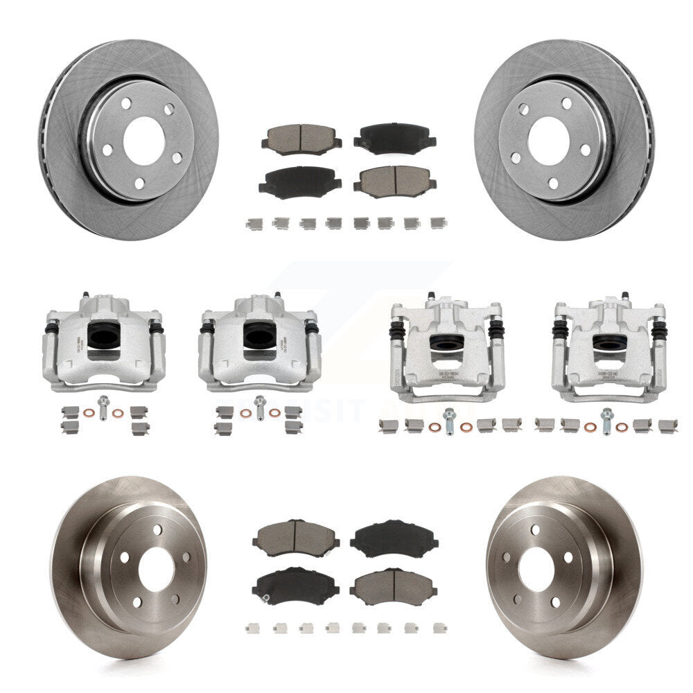 Rotor d'étrier de frein à disque avant et arrière et Kit de plaquettes en céramique (10 pièces) pour Jeep Wrangle