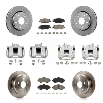 Rotor d'étrier de frein à disque avant et arrière et Kit de plaquettes en céramique (10 pièces) pour Jeep Wrangle