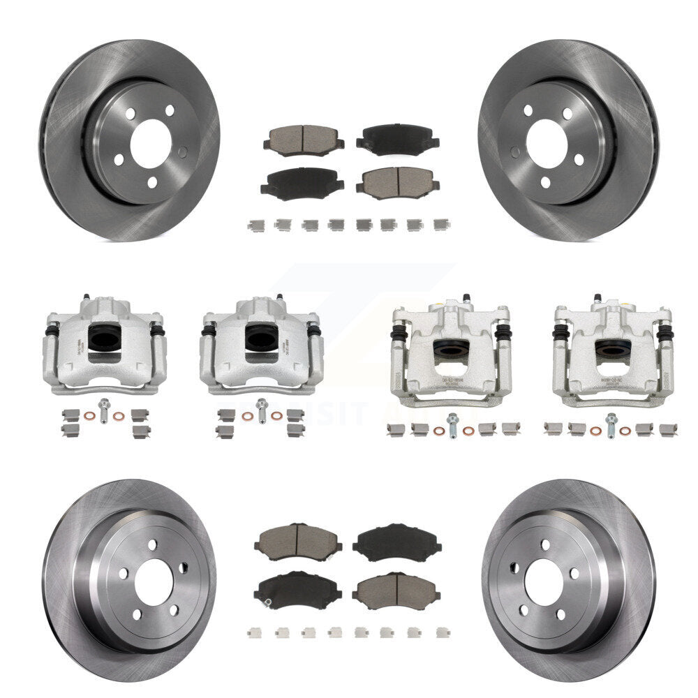 Kit de rotors d'étrier de frein à disque avant et arrière et plaquettes en céramique (10 pièces) pour Dodge Nitr