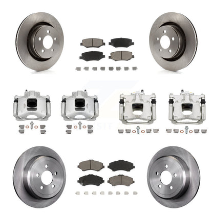 Kit de rotors d'étrier de frein à disque avant et arrière et plaquettes en céramique (10 pièces) pour Dodge Nitr