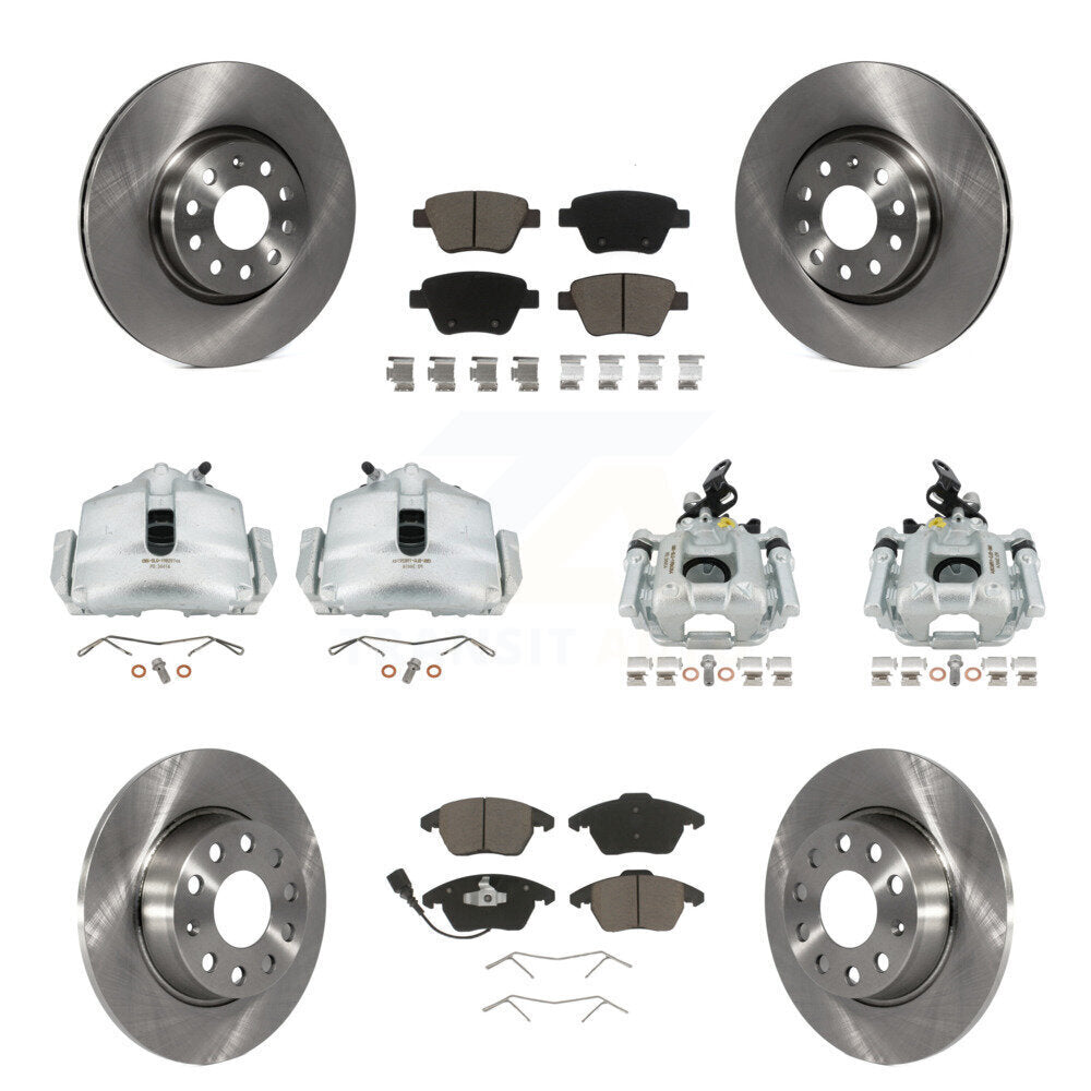 Rotors d'étrier de frein à disque avant et arrière et Kit de plaquettes en céramique (10 pièces) pour Volkswagen GT