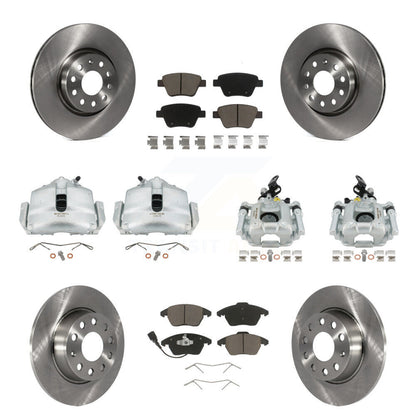 Rotors d'étrier de frein à disque avant et arrière et Kit de plaquettes en céramique (10 pièces) pour Volkswagen GT