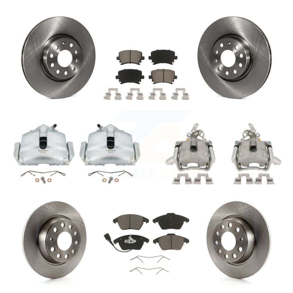 Rotors d'étrier de frein à disque avant et arrière et Kit de plaquettes en céramique (10 pièces) pour Volkswagen GT