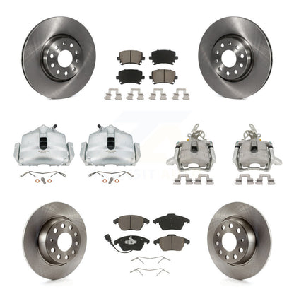 Rotors d'étrier de frein à disque avant et arrière et Kit de plaquettes en céramique (10 pièces) pour Volkswagen GT