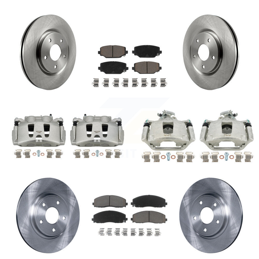 Rotors d'étrier de frein avant et arrière et Kit de plaquettes en céramique (10 pièces) pour Dodge Grand Carava