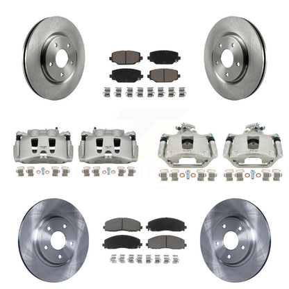 Rotors d'étrier de frein avant et arrière et Kit de plaquettes en céramique (10 pièces) pour Dodge Grand Carava