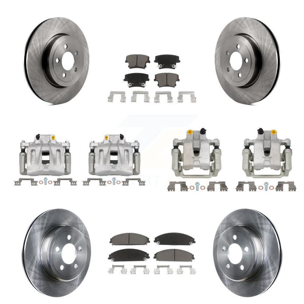 Rotors d'étrier de frein à disque avant et arrière et Kit de plaquettes en céramique (10 pièces) pour Chrysler 30