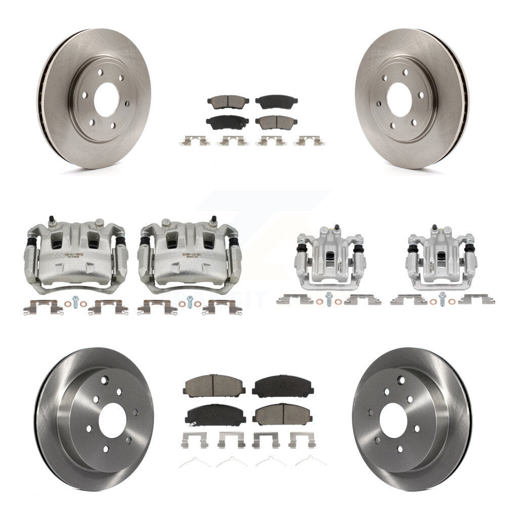 Rotors d'étrier de frein à disque avant et arrière et Kit de plaquettes en céramique (10 pièces) pour Suzuki Equato