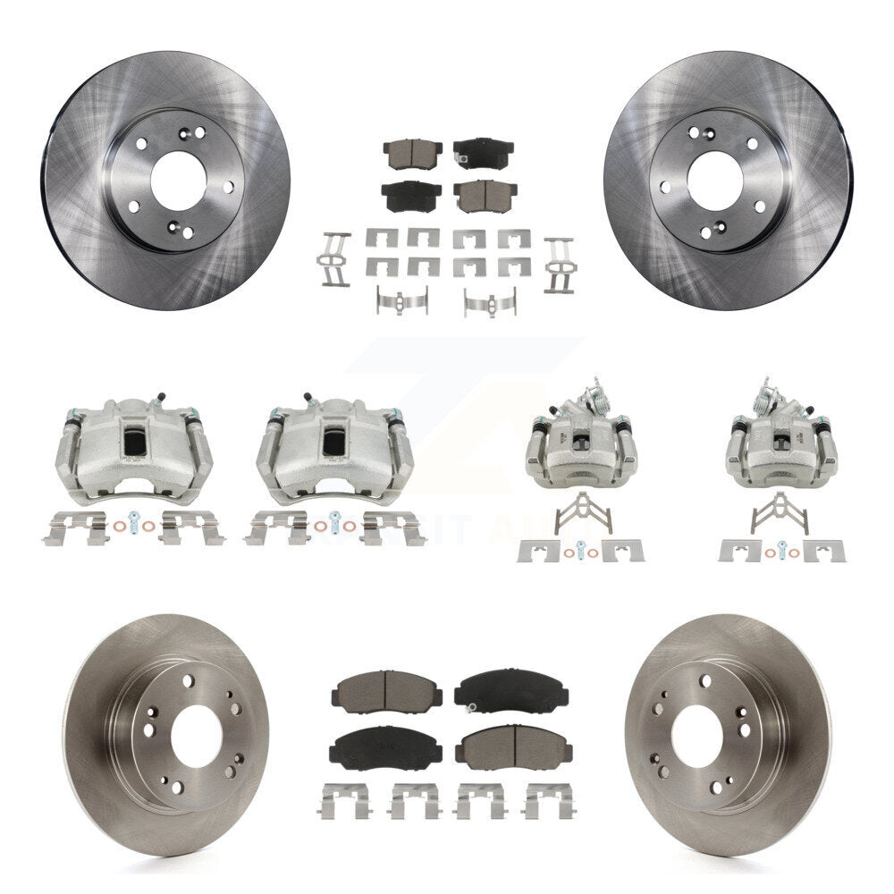 Rotors d'étrier de frein à disque avant et arrière et Kit de plaquettes en céramique (10 pièces) pour Honda Accor