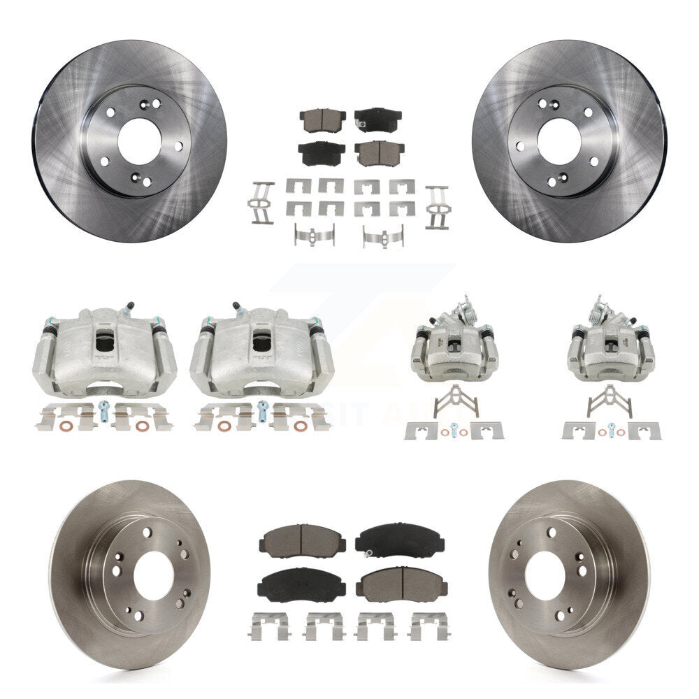 Rotors d'étrier de frein à disque avant et arrière et Kit de plaquettes en céramique (10 pièces) pour Honda Accor