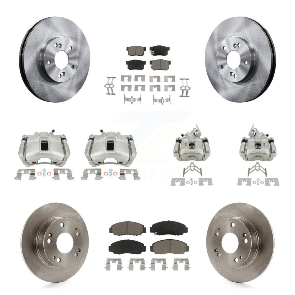 Rotors d'étrier de frein à disque avant et arrière et Kit de plaquettes en céramique (10 pièces) pour Honda Accor