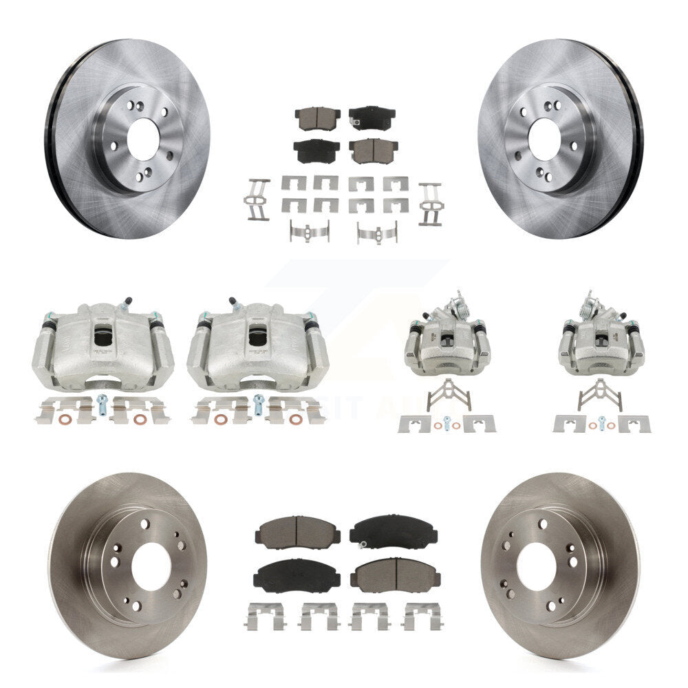 Rotors d'étrier de frein à disque avant et arrière et Kit de plaquettes en céramique (10 pièces) pour Honda Accor