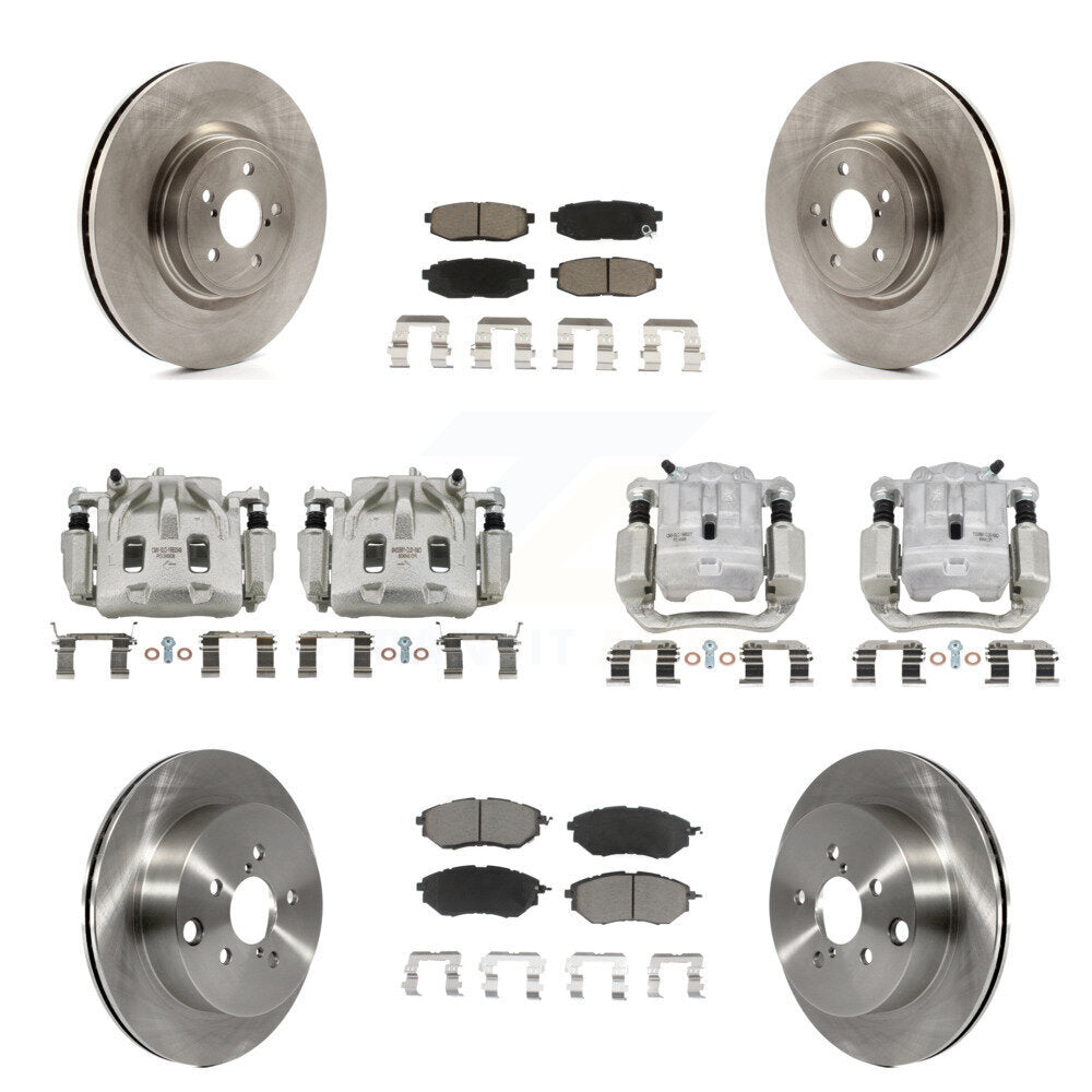 Rotor d'étrier de frein avant et arrière et Kit de plaquettes en céramique (10 pièces) pour Subaru Forester 2.0