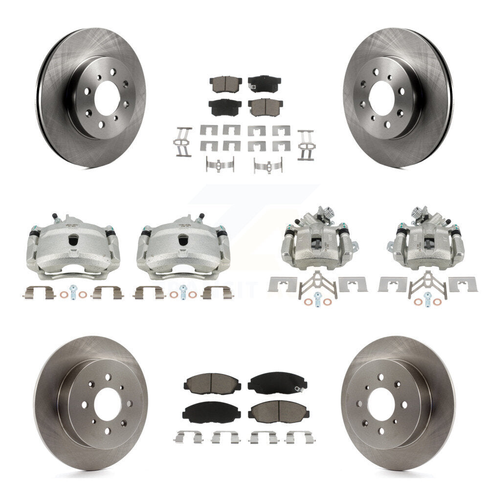 Kit de rotors d'étrier de frein à disque avant et arrière et plaquettes en céramique (10 pièces) pour Honda Civi