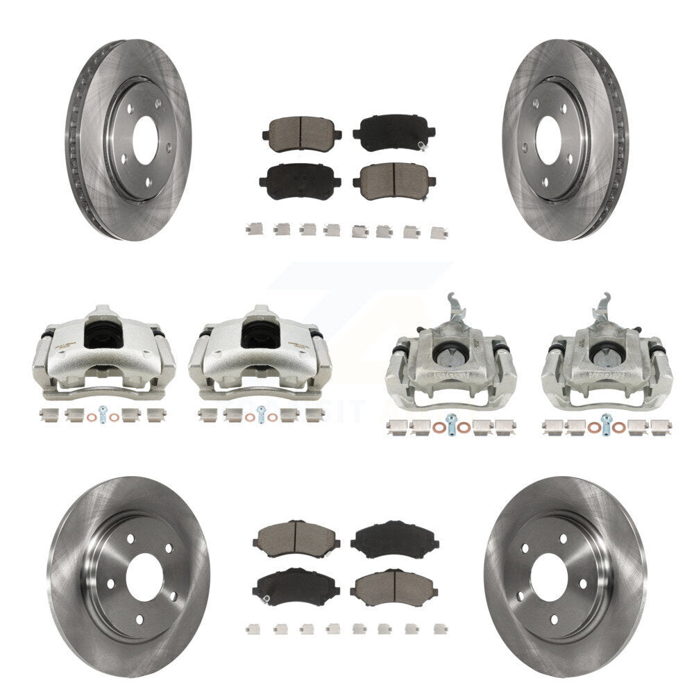 Kit de rotors d'étrier de frein avant et arrière et plaquettes en céramique (10 pièces) pour Dodge Journe 09-11