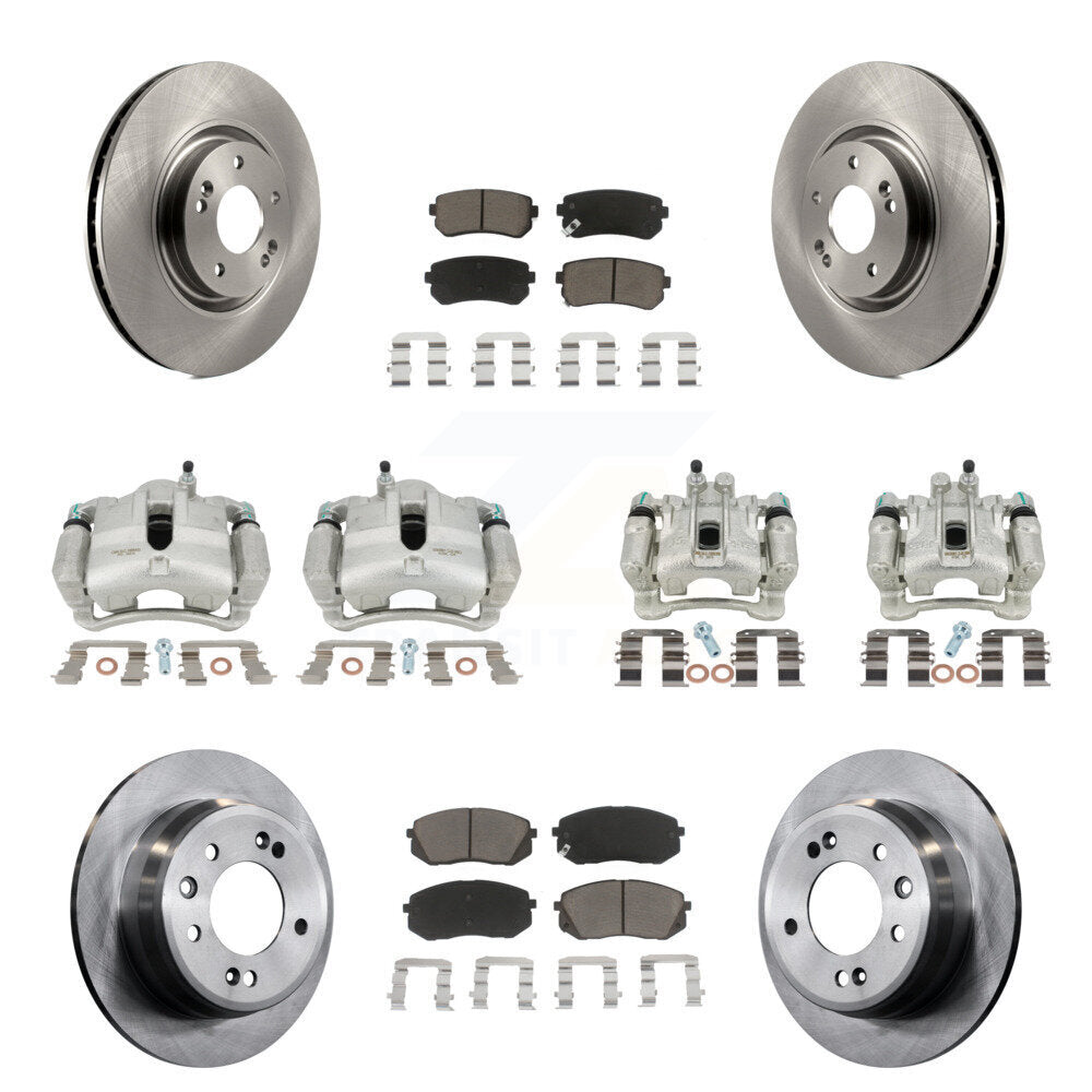Rotors d'étrier de frein à disque avant et arrière et Kit de plaquettes en céramique (10 pièces) pour Hyundai Tucso