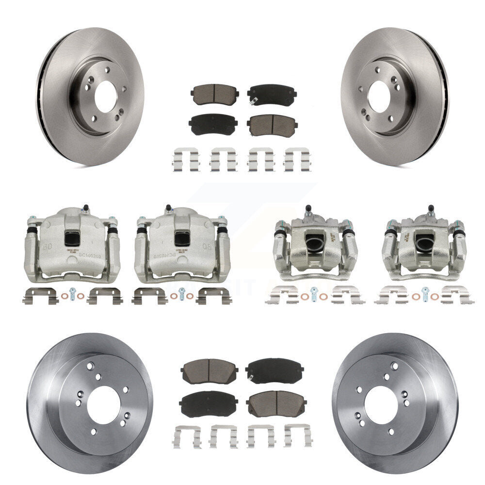 Rotors d'étrier de frein à disque avant et arrière et Kit de plaquettes en céramique (10 pièces) pour Kia Sportag
