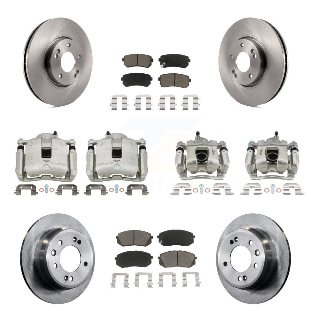 Rotors d'étrier de frein à disque avant et arrière et Kit de plaquettes en céramique (10 pièces) pour Kia Sportag