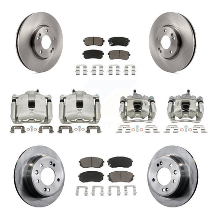 Rotors d'étrier de frein à disque avant et arrière et Kit de plaquettes en céramique (10 pièces) pour Kia Sportag