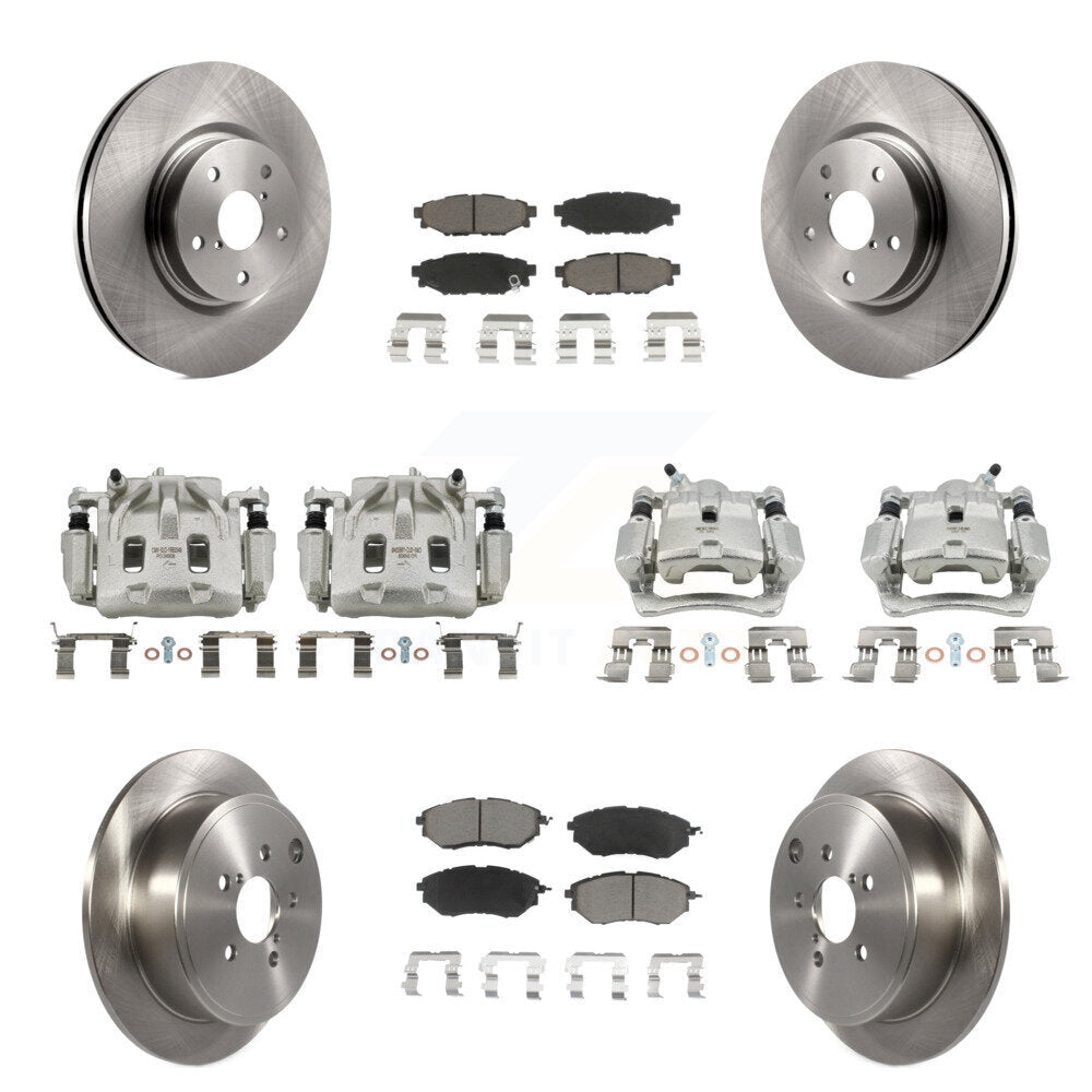 Kit de rotors d'étrier de frein à disque avant et arrière et plaquettes en céramique (10 pièces) pour Subaru WRX