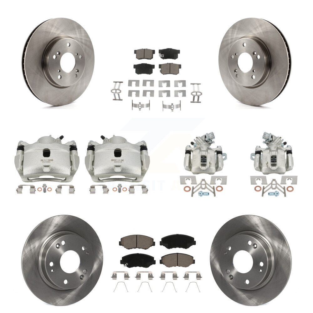 Kit de rotors d'étrier de frein à disque avant et arrière et plaquettes en céramique (10 pièces) pour Honda Civi