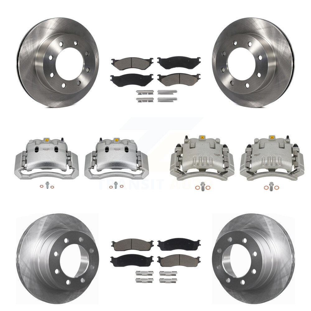 Rotors d'étrier de frein avant et arrière et Kit de plaquettes en céramique (10 pièces) pour Dodge Ram 3500 250