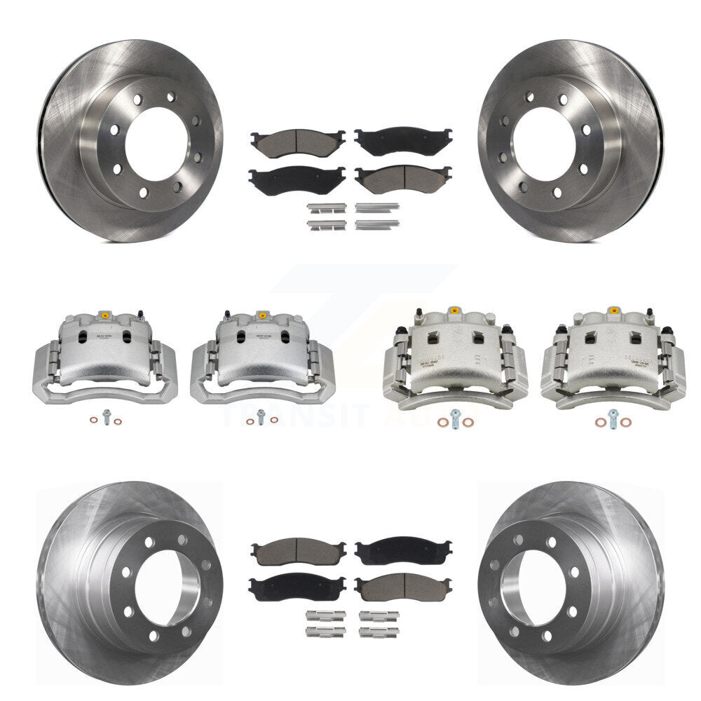 Rotors d'étrier de frein à disque avant et arrière et Kit de plaquettes en céramique (10 pièces) pour Dodge Ram 350