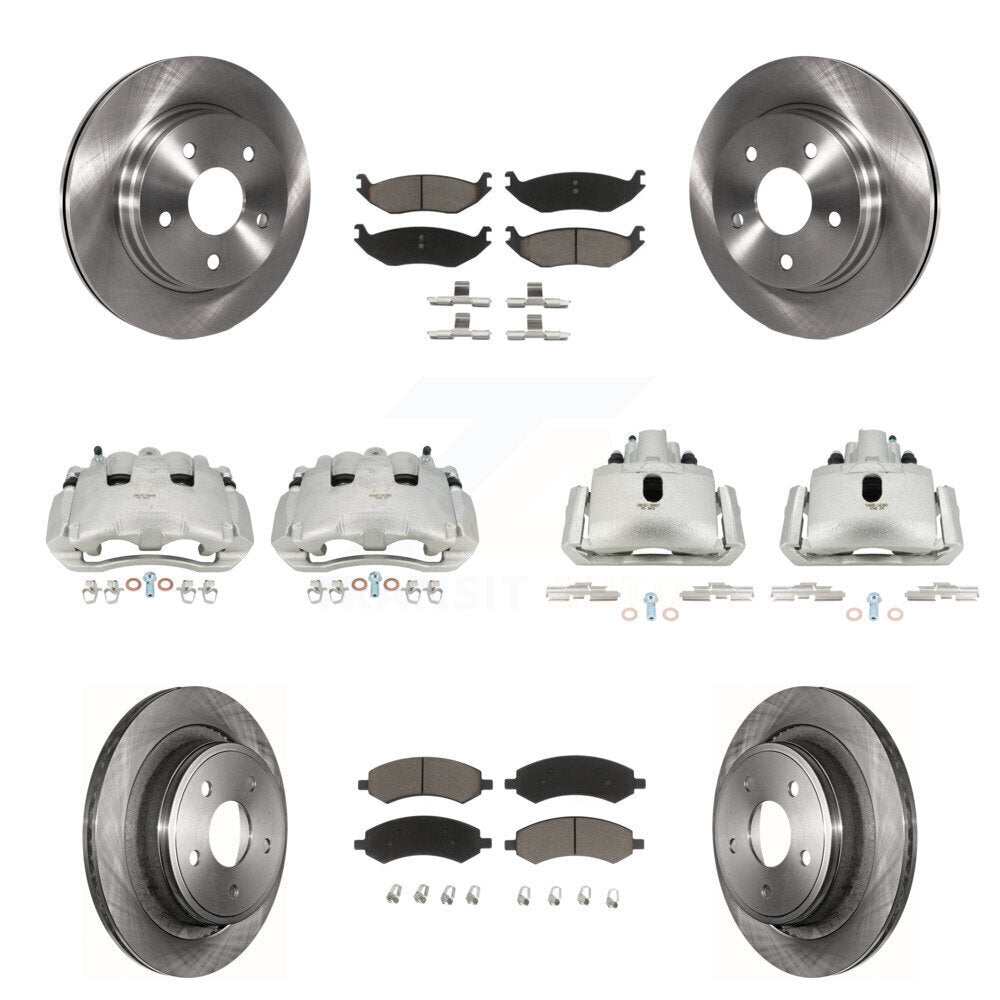 Rotors d'étrier de frein à disque avant et arrière et Kit de plaquettes en céramique (10 pièces) pour Dodge Ram 150