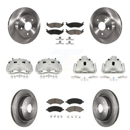 Rotors d'étrier de frein à disque avant et arrière et Kit de plaquettes en céramique (10 pièces) pour Dodge Ram 150
