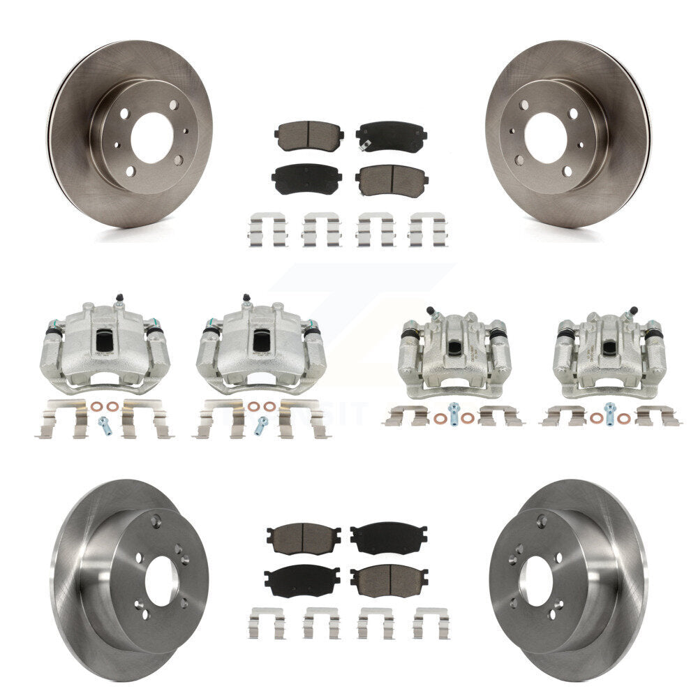 Rotors d'étrier de frein à disque avant et arrière et Kit de plaquettes en céramique (10 pièces) pour Hyundai Accen