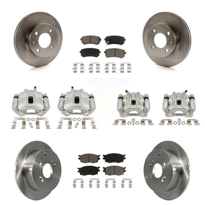 Rotors d'étrier de frein à disque avant et arrière et Kit de plaquettes en céramique (10 pièces) pour Hyundai Accen