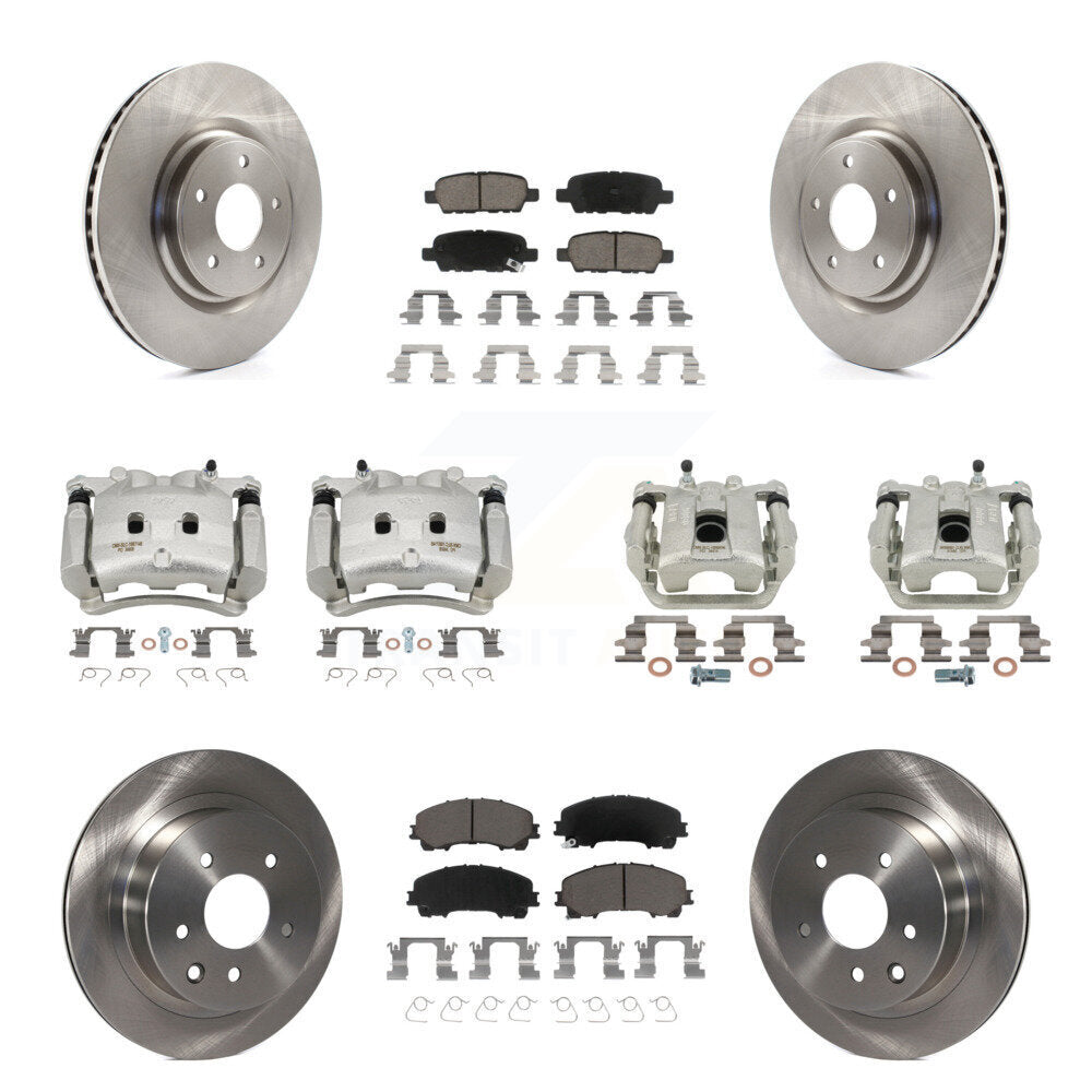 Rotors d'étrier de frein à disque avant et arrière et Kit de plaquettes en céramique (10 pièces) pour Nissan Rogu