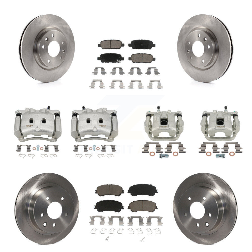 Rotors d'étrier de frein à disque avant et arrière et Kit de plaquettes en céramique (10 pièces) pour Nissan Rogu