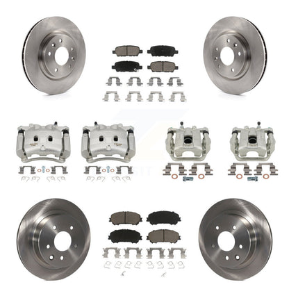 Rotors d'étrier de frein à disque avant et arrière et Kit de plaquettes en céramique (10 pièces) pour Nissan Rogu