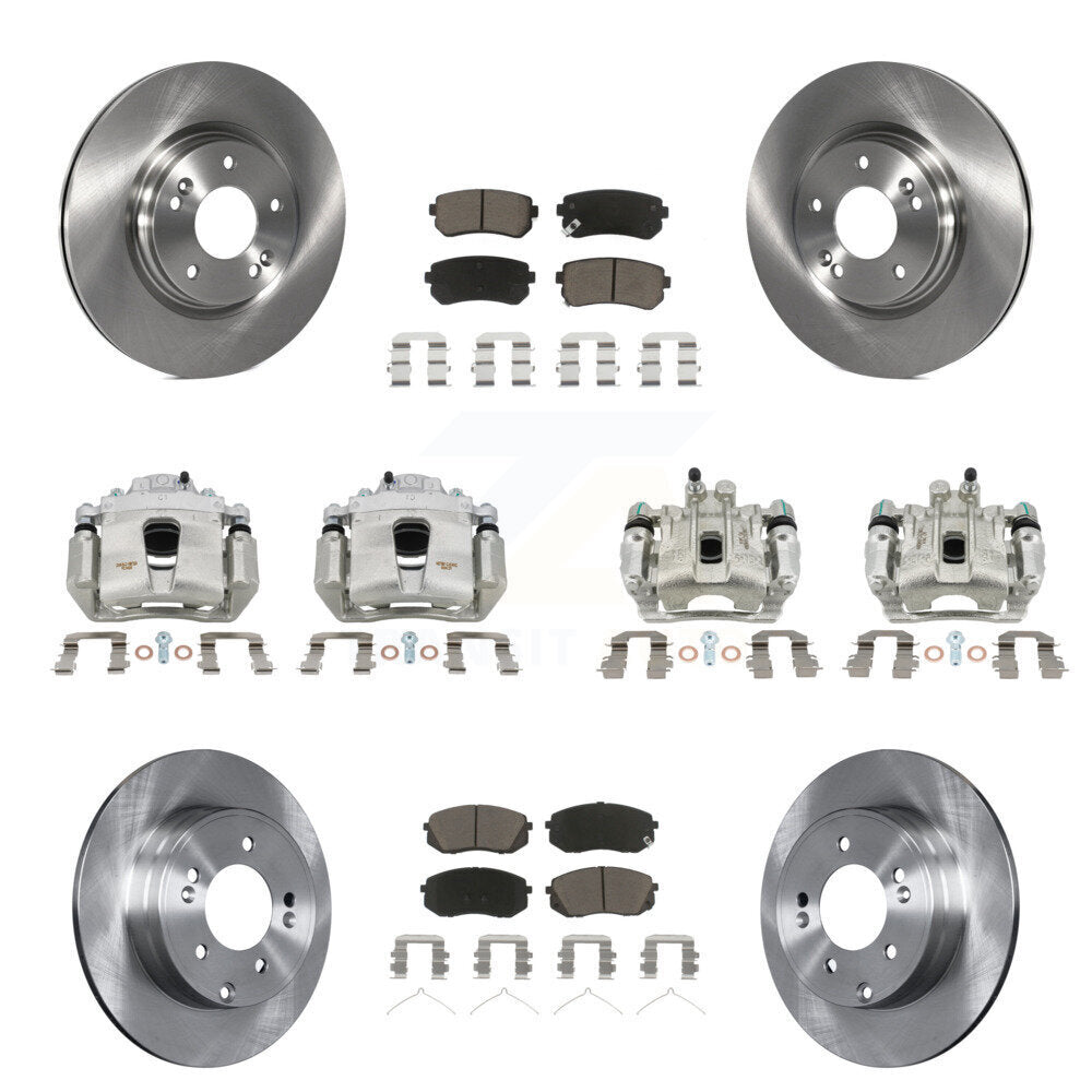 Rotors d'étrier de frein à disque avant et arrière et Kit de plaquettes en céramique (10 pièces) pour Hyundai Sonat