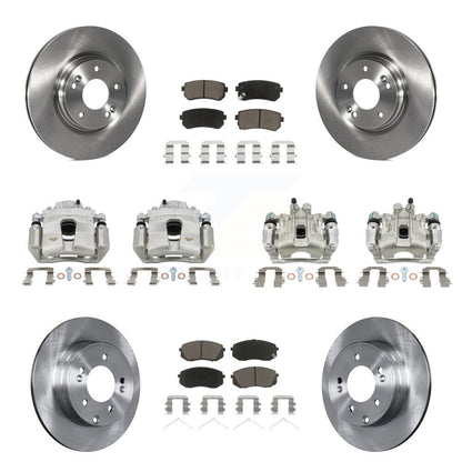 Rotors d'étrier de frein à disque avant et arrière et Kit de plaquettes en céramique (10 pièces) pour Hyundai Sonat