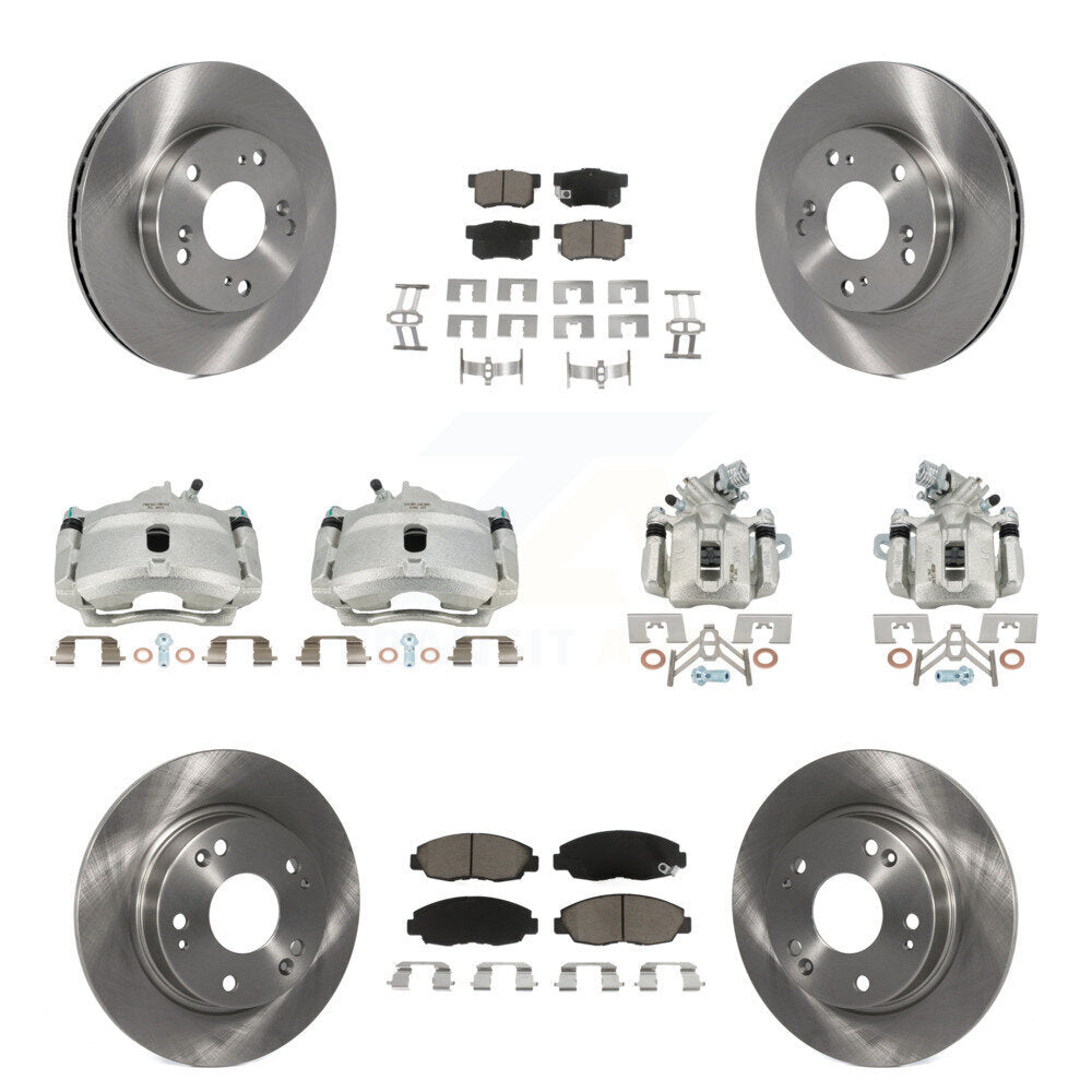 Kit de rotors d'étrier de frein à disque avant et arrière et plaquettes en céramique (10 pièces) pour Honda Civi