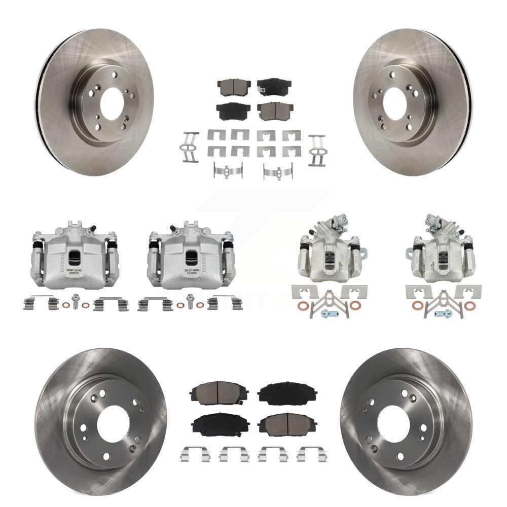 Kit de rotors d'étrier de frein à disque avant et arrière et plaquettes en céramique (10 pièces) pour Honda Civi