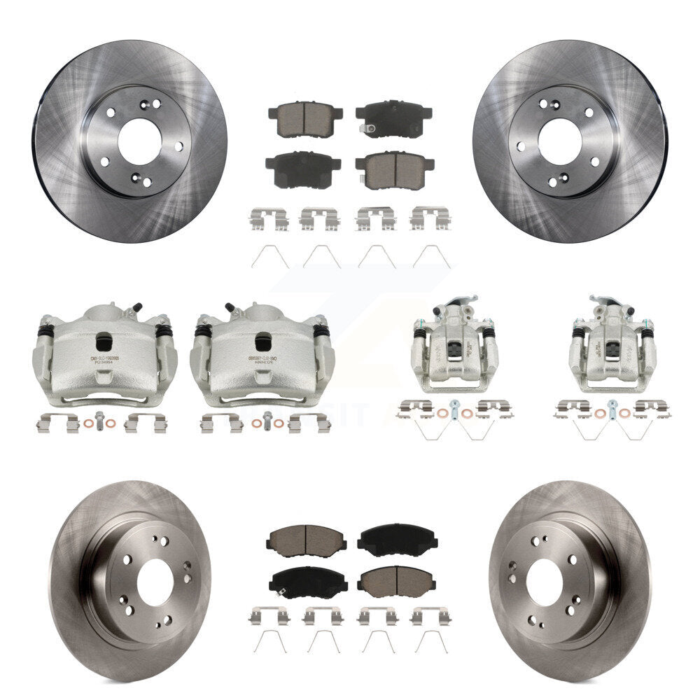 Rotors d'étrier de frein à disque avant et arrière et Kit de plaquettes en céramique (10 pièces) pour Honda Accor