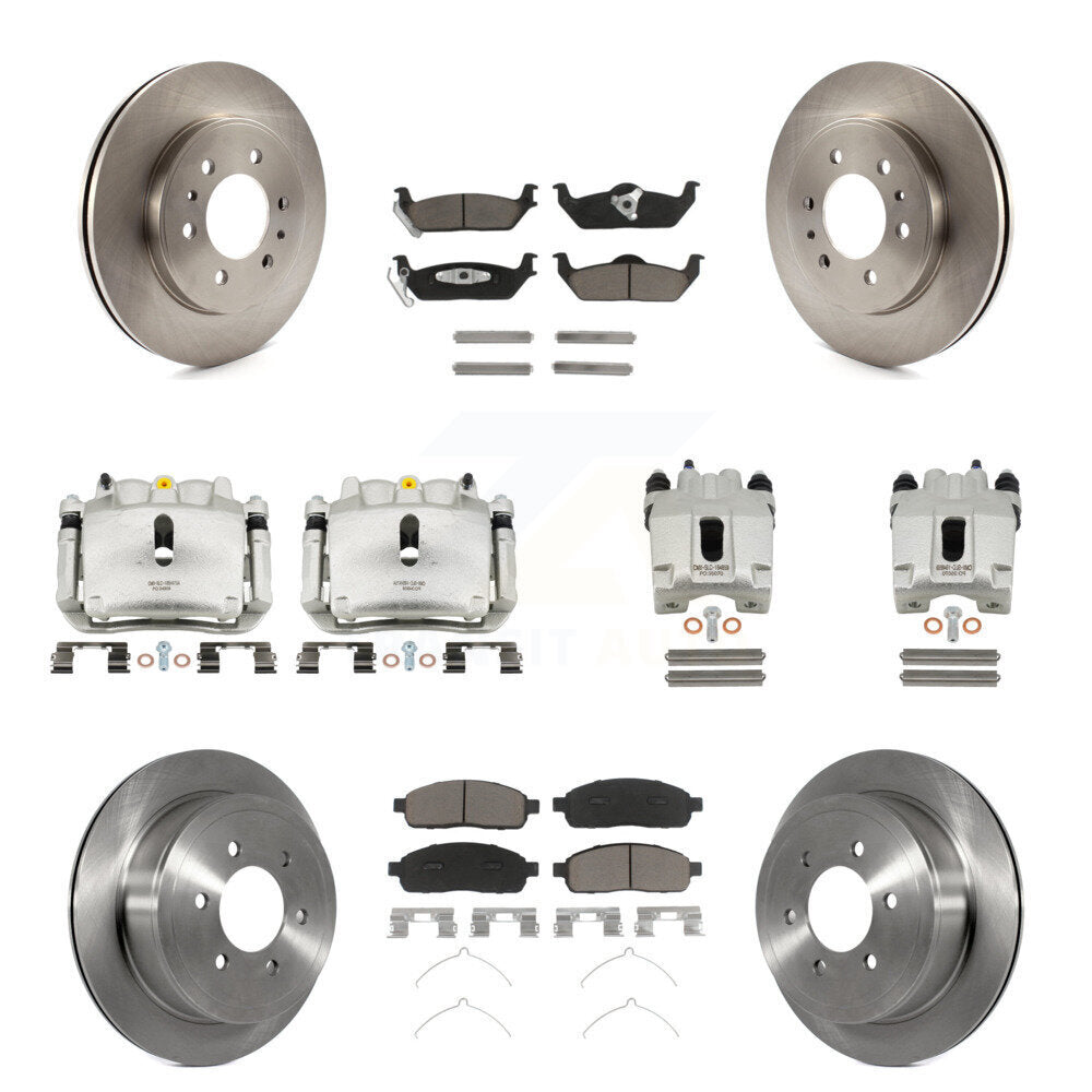 Kit de rotors d'étrier de frein à disque avant et arrière et plaquettes en céramique (10 pièces) pour Ford F-150