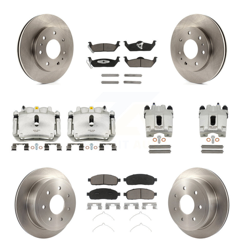 Kit de rotors d'étrier de frein à disque avant et arrière et plaquettes en céramique (10 pièces) pour Ford F-150