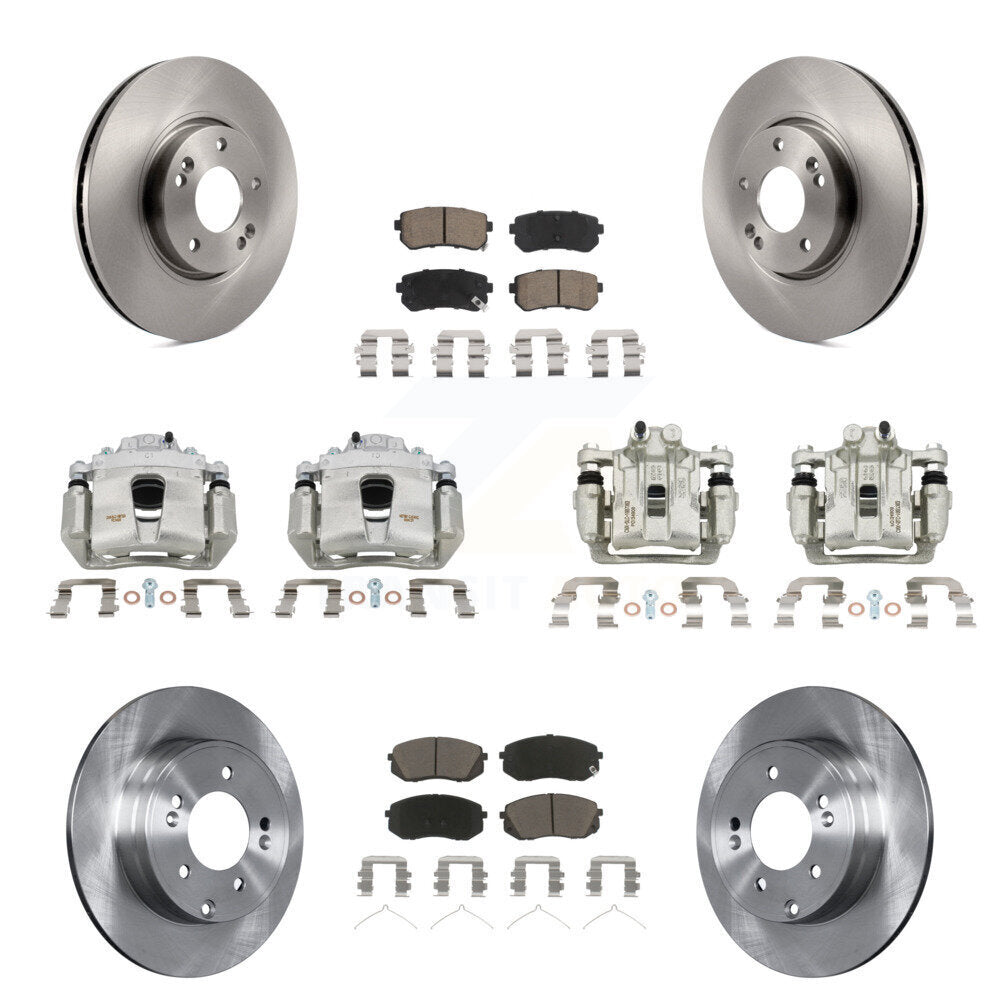Rotors d'étrier de frein à disque avant et arrière et Kit de plaquettes en céramique (10 pièces) pour Hyundai Sonat