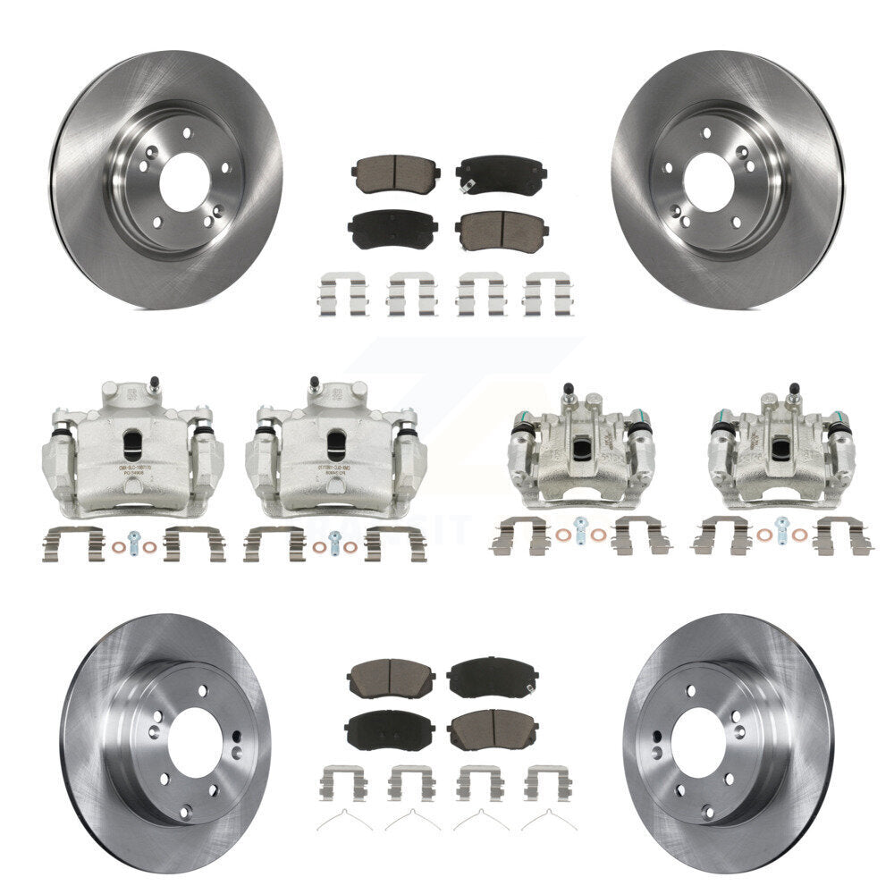 Rotors d'étrier de frein à disque avant et arrière et Kit de plaquettes en céramique (10 pièces) pour Hyundai Sonat